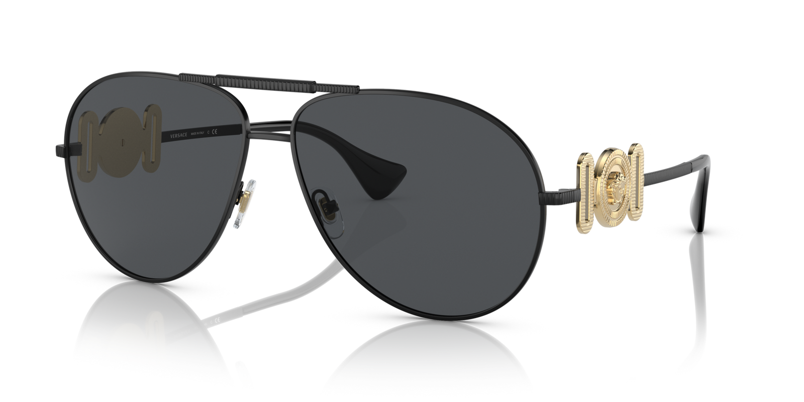 Versace Round Metal Full-Rim Sunglasses