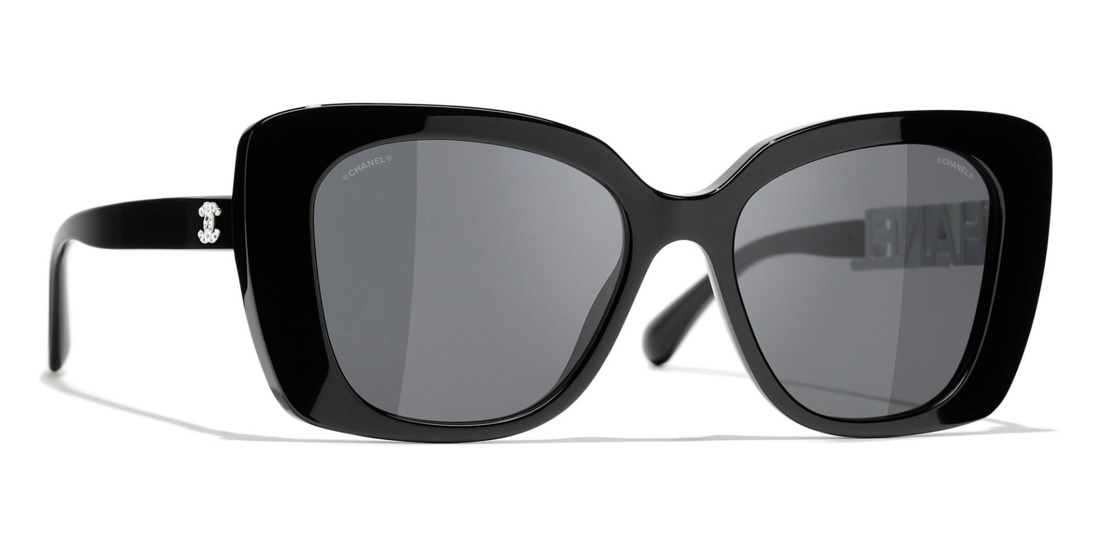 Chanel Crystal Logo Butterfly Sunglasses