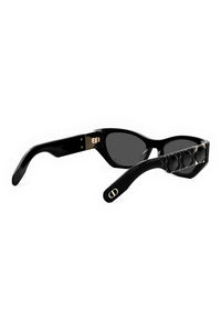 Lady 95.22 B1I 53mm Butterfly Sunglasses, Alternate, color, SHINY BLACK / SMOKE