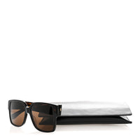 Saint Laurent Square Sunglasses — Tortoise