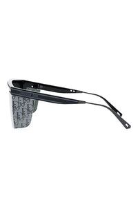 DiorClub M1U 00mm Shield Sunglasses, Alternate, color, SHINY BLACK / SMOKE MIRROR