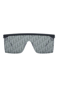 DiorClub M1U 00mm Shield Sunglasses, Main, color, SHINY BLACK / SMOKE MIRROR