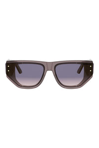 DiorSignature S15I 63mm Oversize Cat Eye Sunglasses in Shiny Dark Brown Violet - Main view
