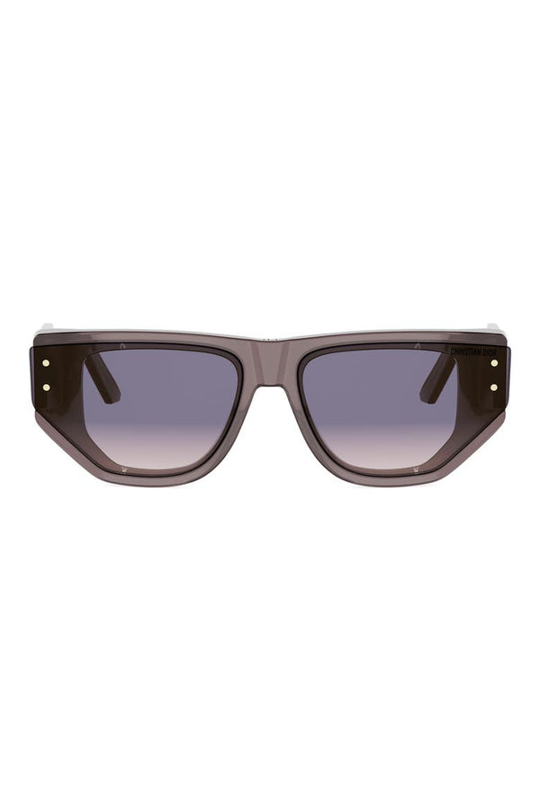 DiorSignature S15I 63mm Oversize Cat Eye Sunglasses in Shiny Dark Brown Violet - Main view