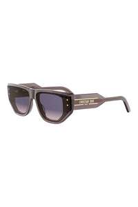 DiorSignature S15I 63mm Oversize Cat Eye Sunglasses in Shiny Dark Brown Violet - Alternate view
