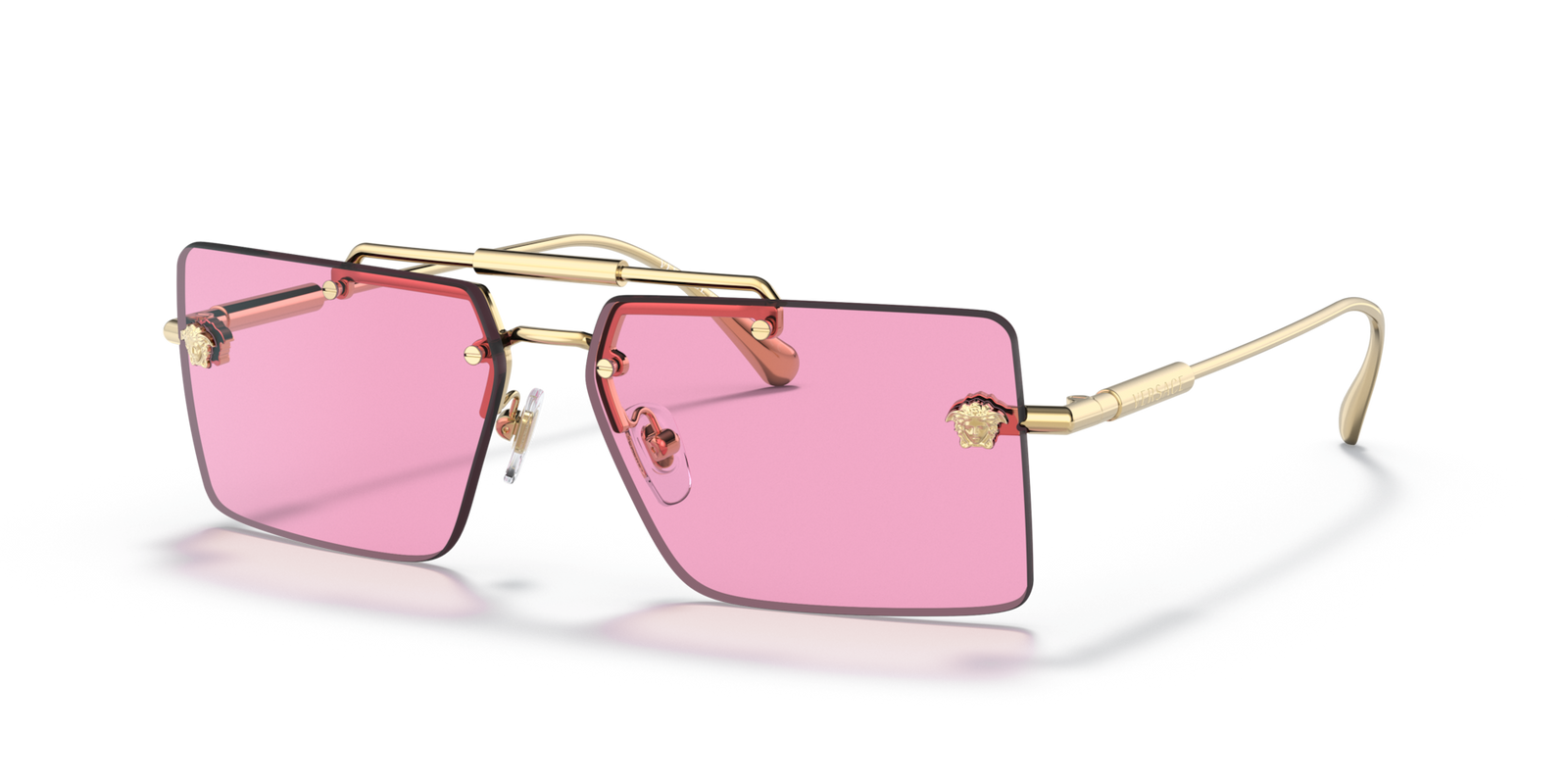 Versace Medusa Rimless Rectangle Sunglasses