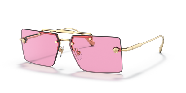 Versace VE2245 Medusa Rimless Rectangle Sunglasses - quarter view