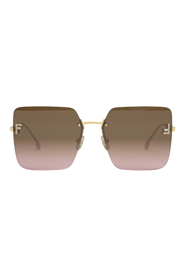 Fendi First geometric square sunglasses - front