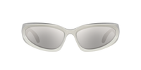 Balenciaga BB0157S 004 Extreme Wrap Sunglasses - Silver Mirror