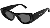 Balenciaga BB0243S 001 shiny black cat-eye sunglasses detail
