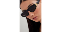 Balenciaga BB0095S Dynasty D-Frame 001 Black/Gold - front-on model view