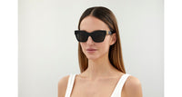 Balenciaga BB0132S Everyday Cat-Eye 001 Black - on-model view