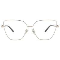 Balenciaga BB0170O 001 Silver Cat-Eye Metal Optical Frame - Worn view