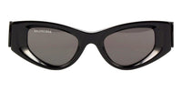 Balenciaga BB0243S 001 shiny black cat-eye sunglasses angle