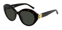 Balenciaga BB0133S 002 Dynasty Round Sunglasses - Havana/Green