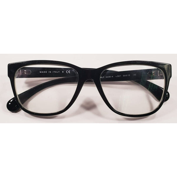 Chanel 3406 Cat-Eye Acetate & Metal Optical Frame - front view