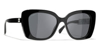 Chanel 5422B Black/Grey Square Crystal Logo
