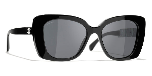 Chanel 5422B Black/Grey Square Crystal Logo